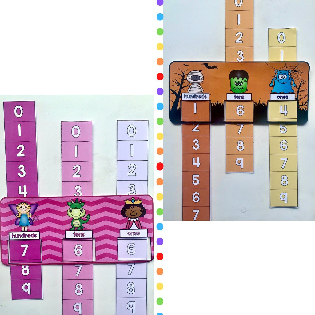 Place value sliders - Hundreds, tens, and ones