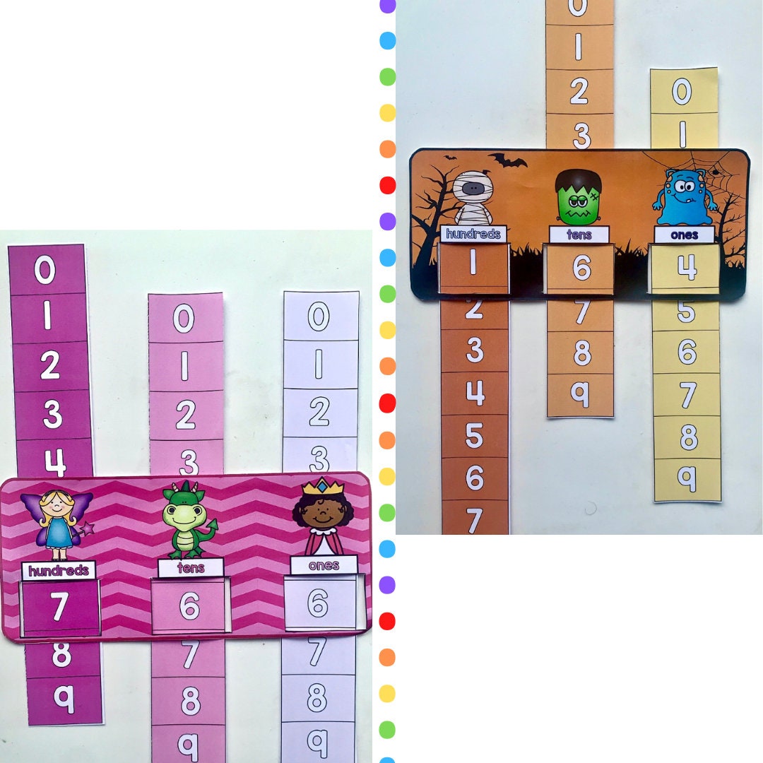 Place value sliders - Hundreds, tens, and ones