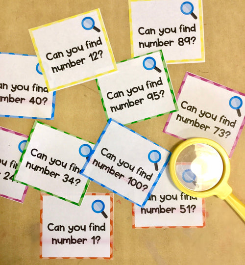 100 Square Chart - Find the number, one more, one less