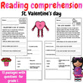 Valentine's Day reading comprehension passages for Year 1 and Reception
