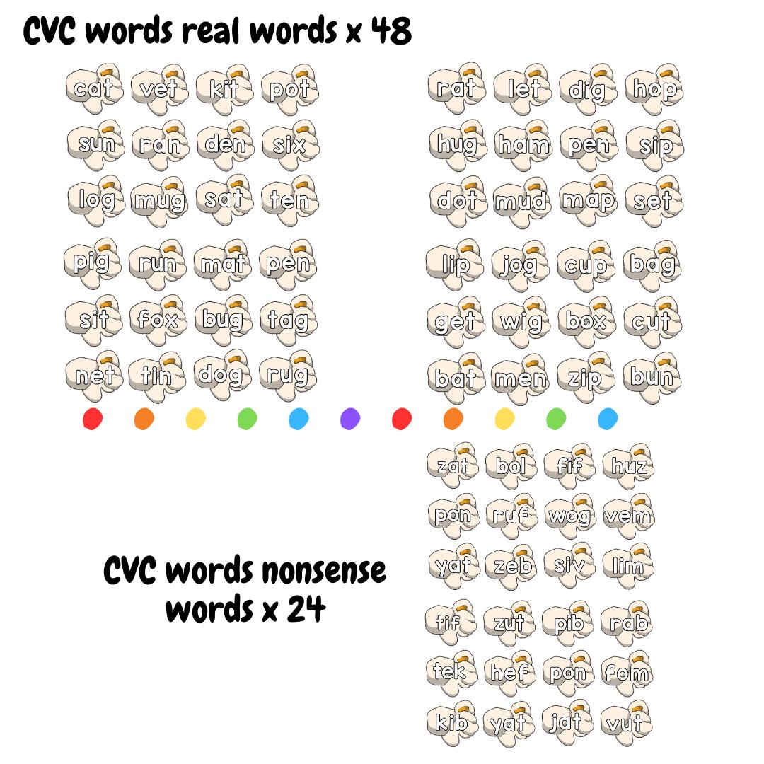 Real and nonsense words - Screening phonics check - Early reading activity
