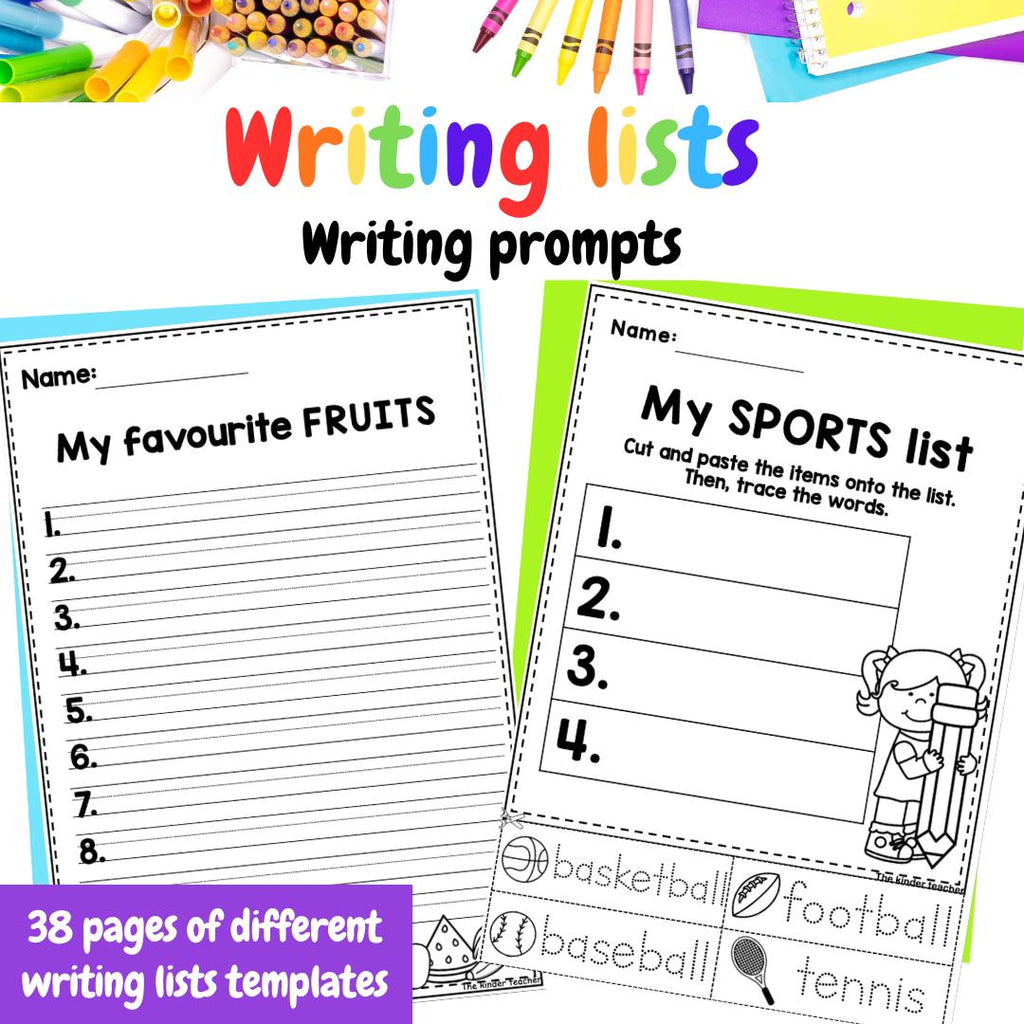 Writing lists booklet for reception & nursery - Early years