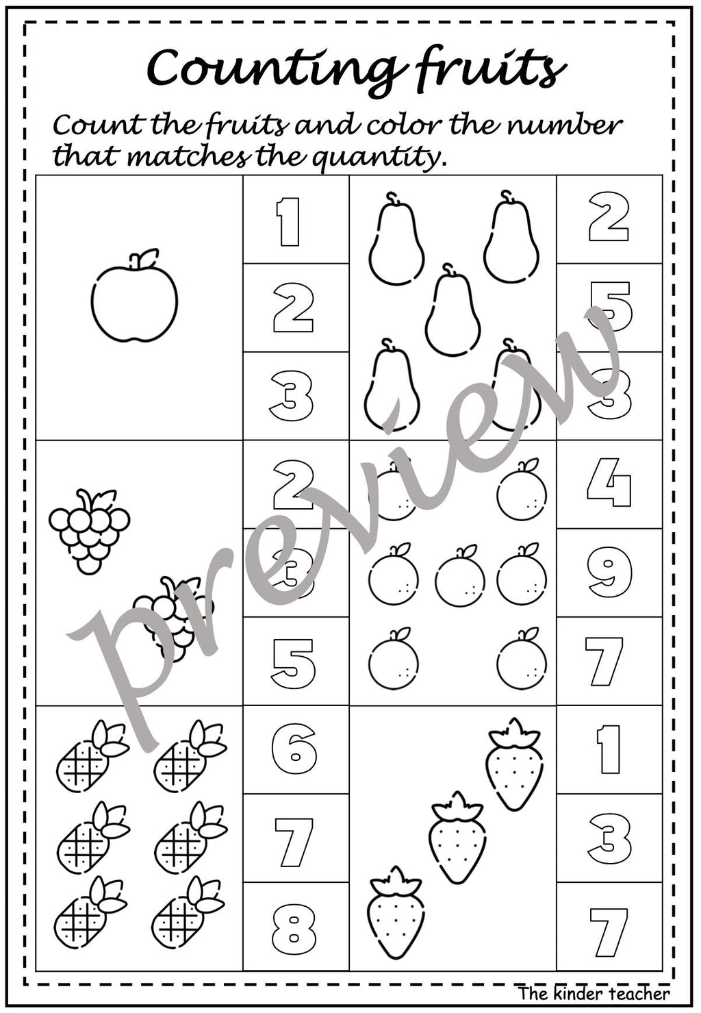 Kindergarten maths booklet