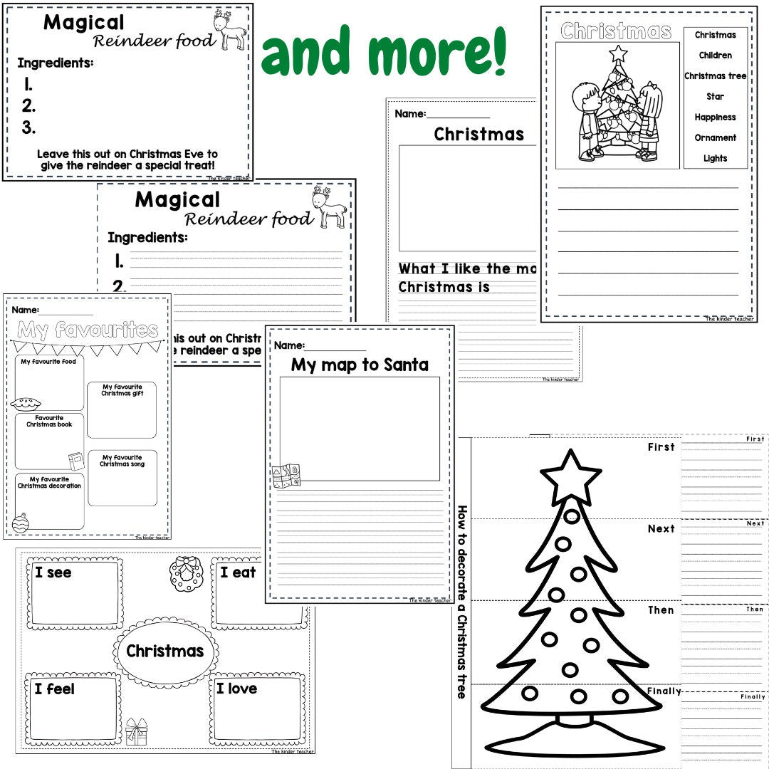 Christmas Writing Prompts Booklet - Preschool to 2nd