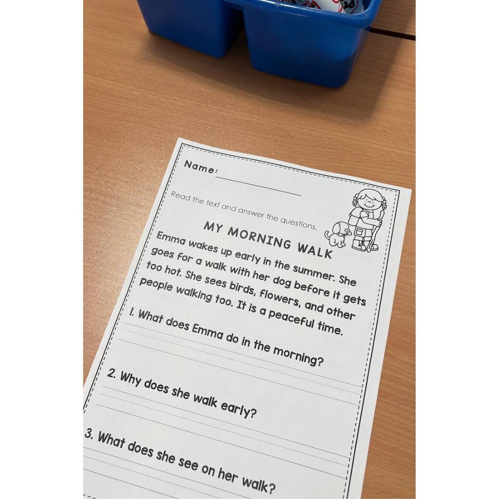 Summer reading comprehension passages for Year 1 and Reception