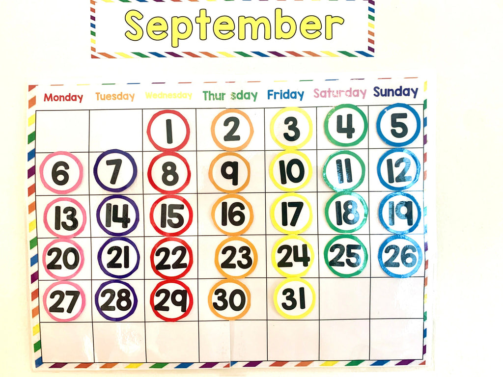 Morning routine - Calendar, days of the week, months, weather, days in school..