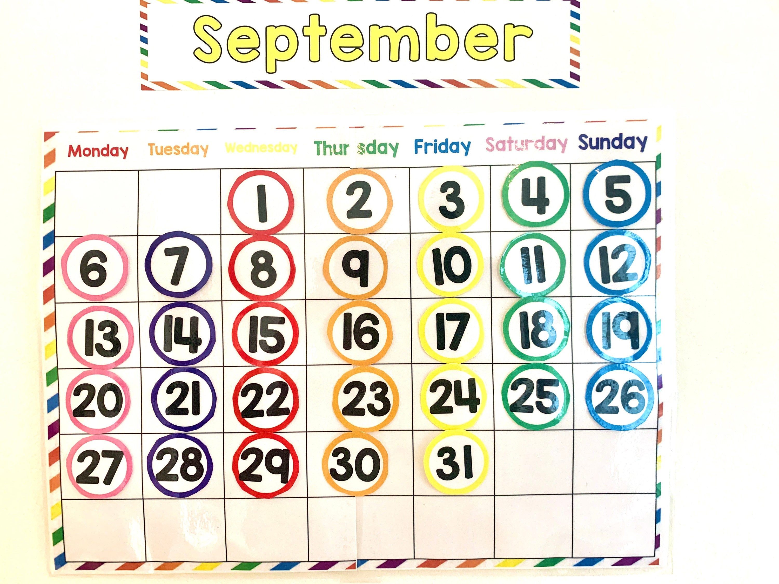 Morning routine - Calendar, days of the week, months, weather, days in school..