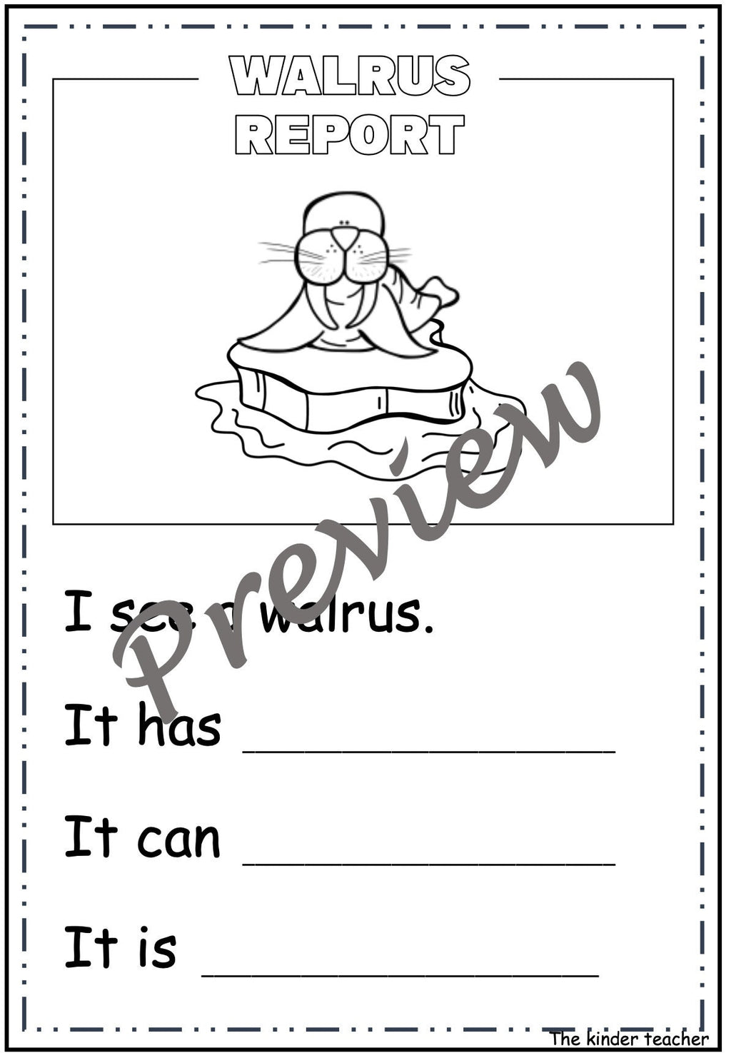 Polar animals - Early writing