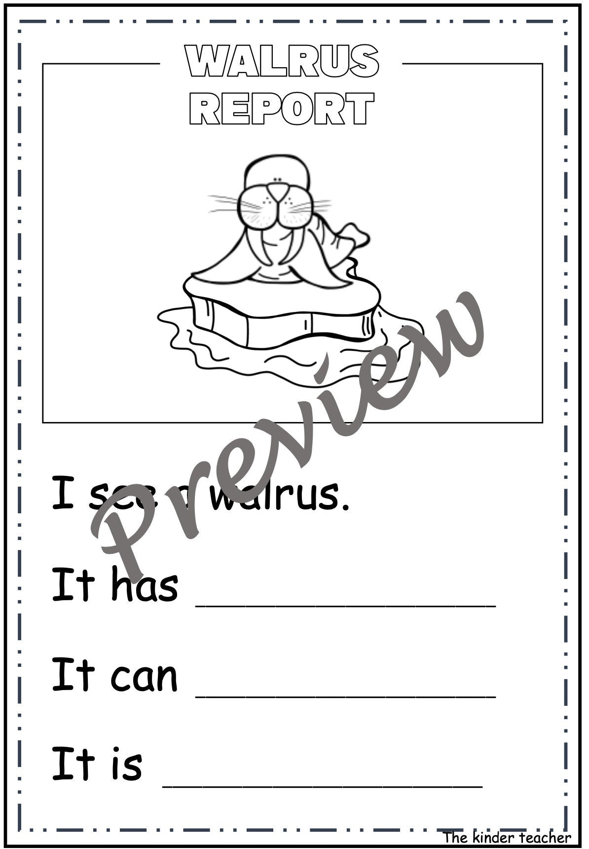 Polar animals - Early writing