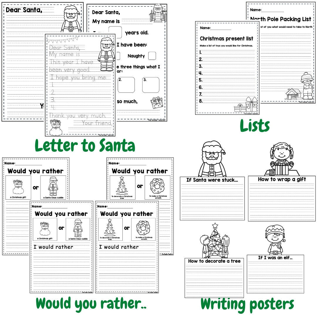 Christmas Writing Prompts Booklet - Early Years