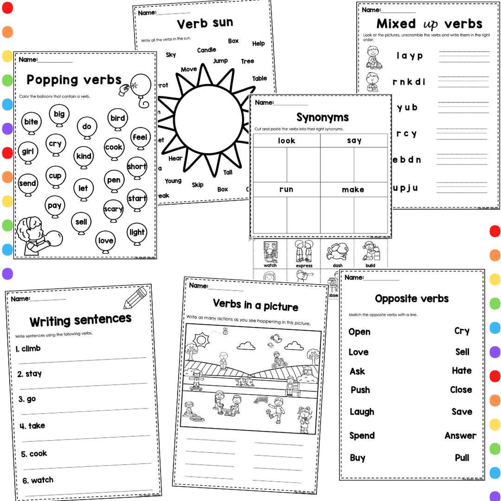 Parts of the speech BUNDLE - Nouns, adjectives and verbs