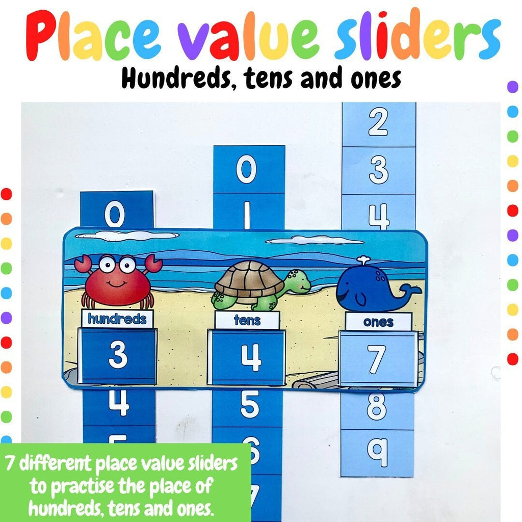 Place value sliders - Hundreds, tens, and ones