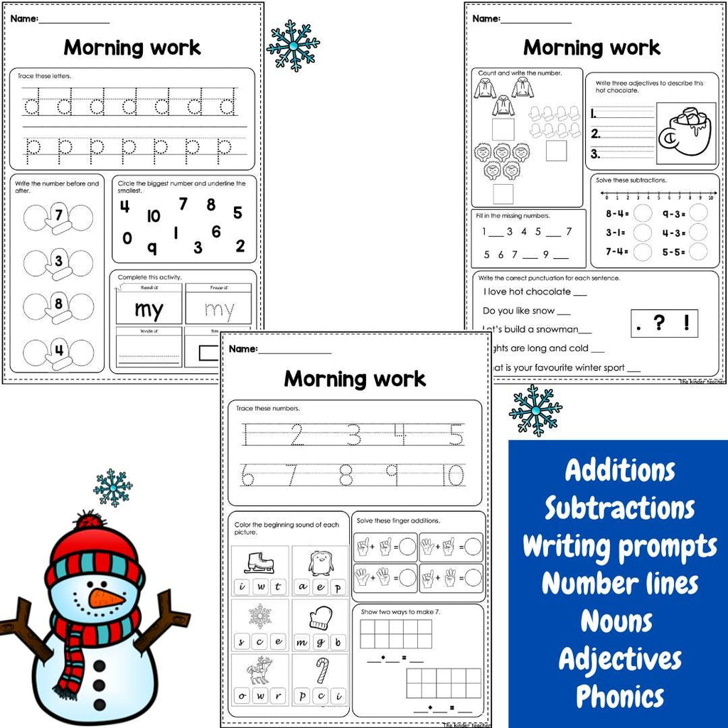 January Morning Work - Reception and Year 1