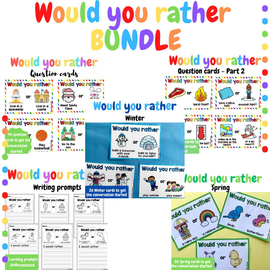 Would you rather question cards - BUNDLE