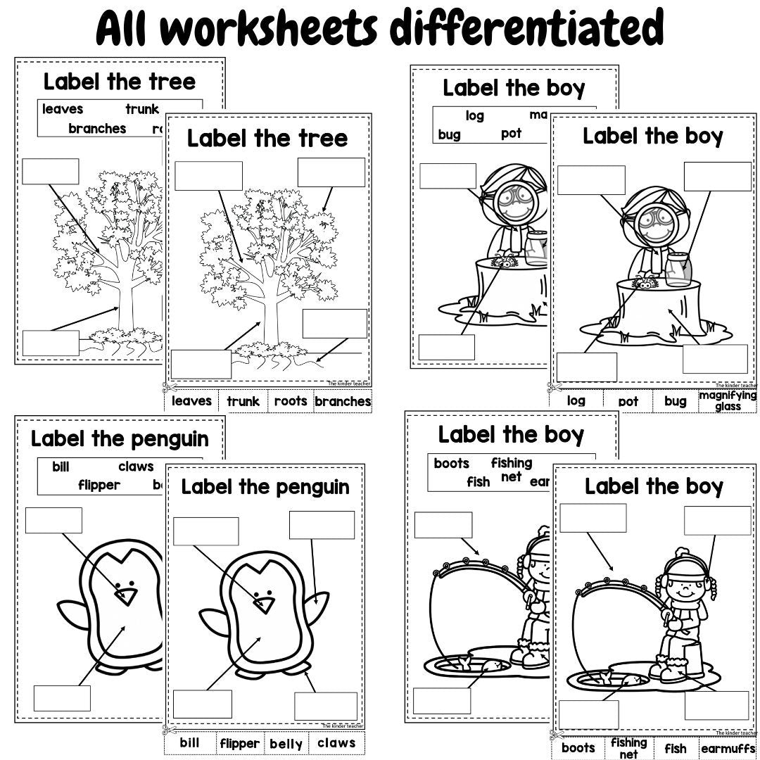 Writing labels booklet for Pre-K, Kindergarten Writing - How to Label
