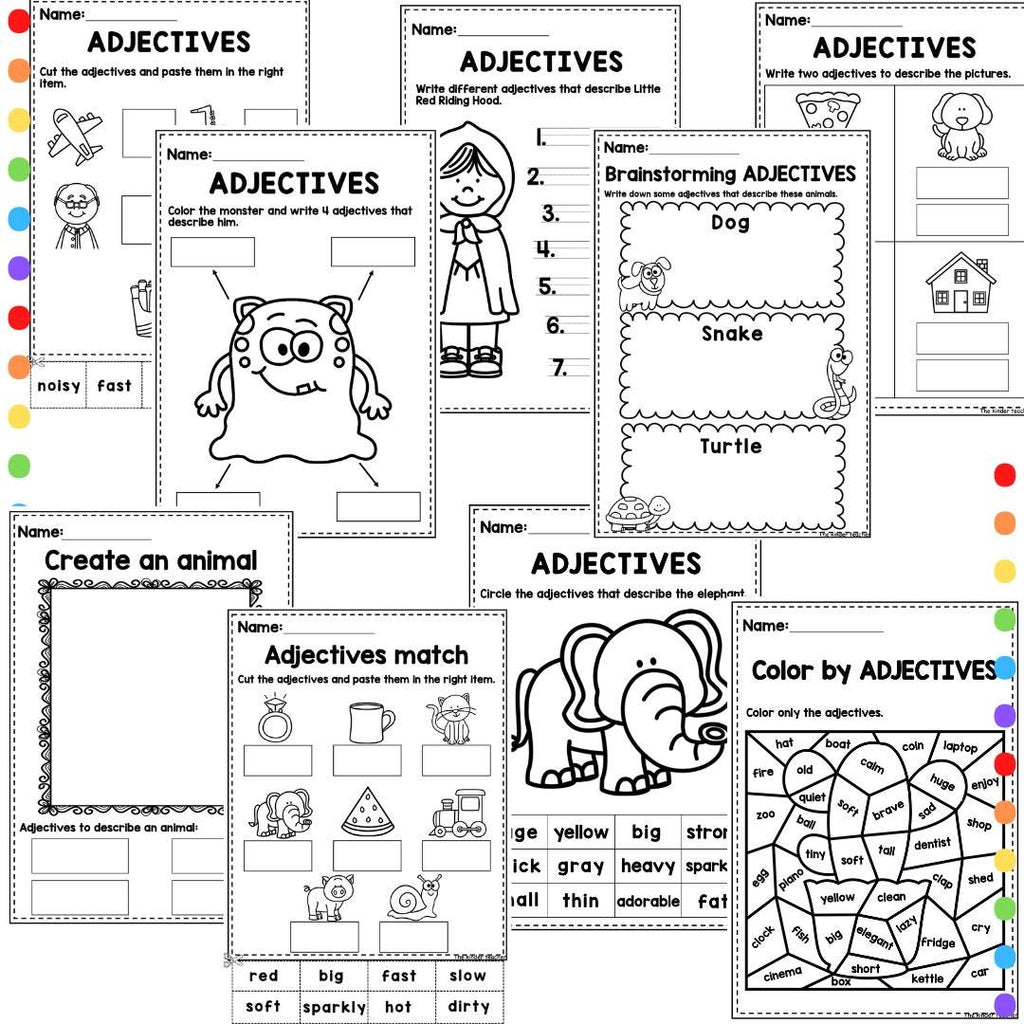 Parts of the speech BUNDLE - Nouns, adjectives and verbs