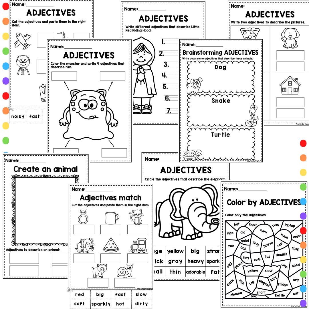 Parts of the speech BUNDLE - Nouns, adjectives and verbs