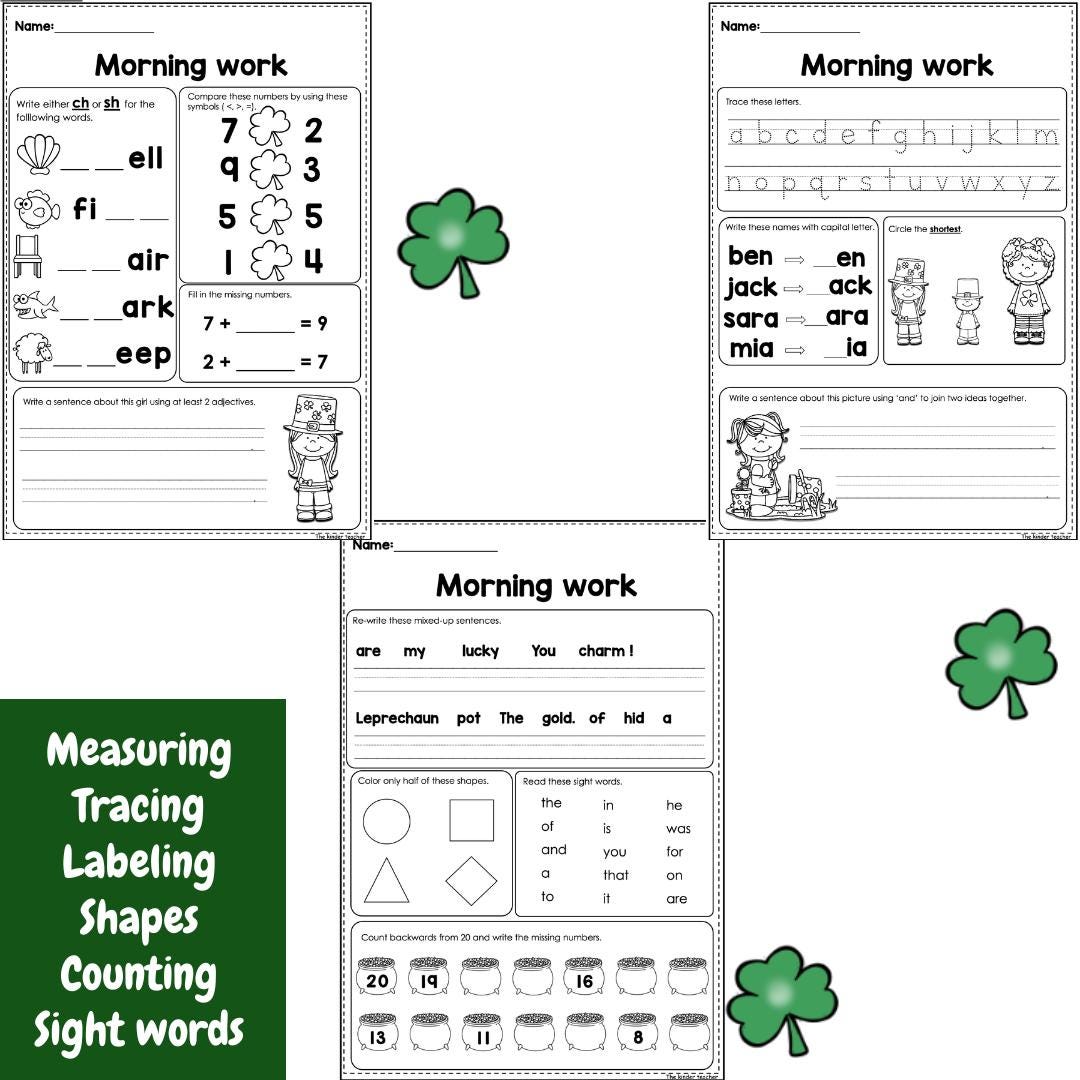 March Morning Work - Reception and Year 1