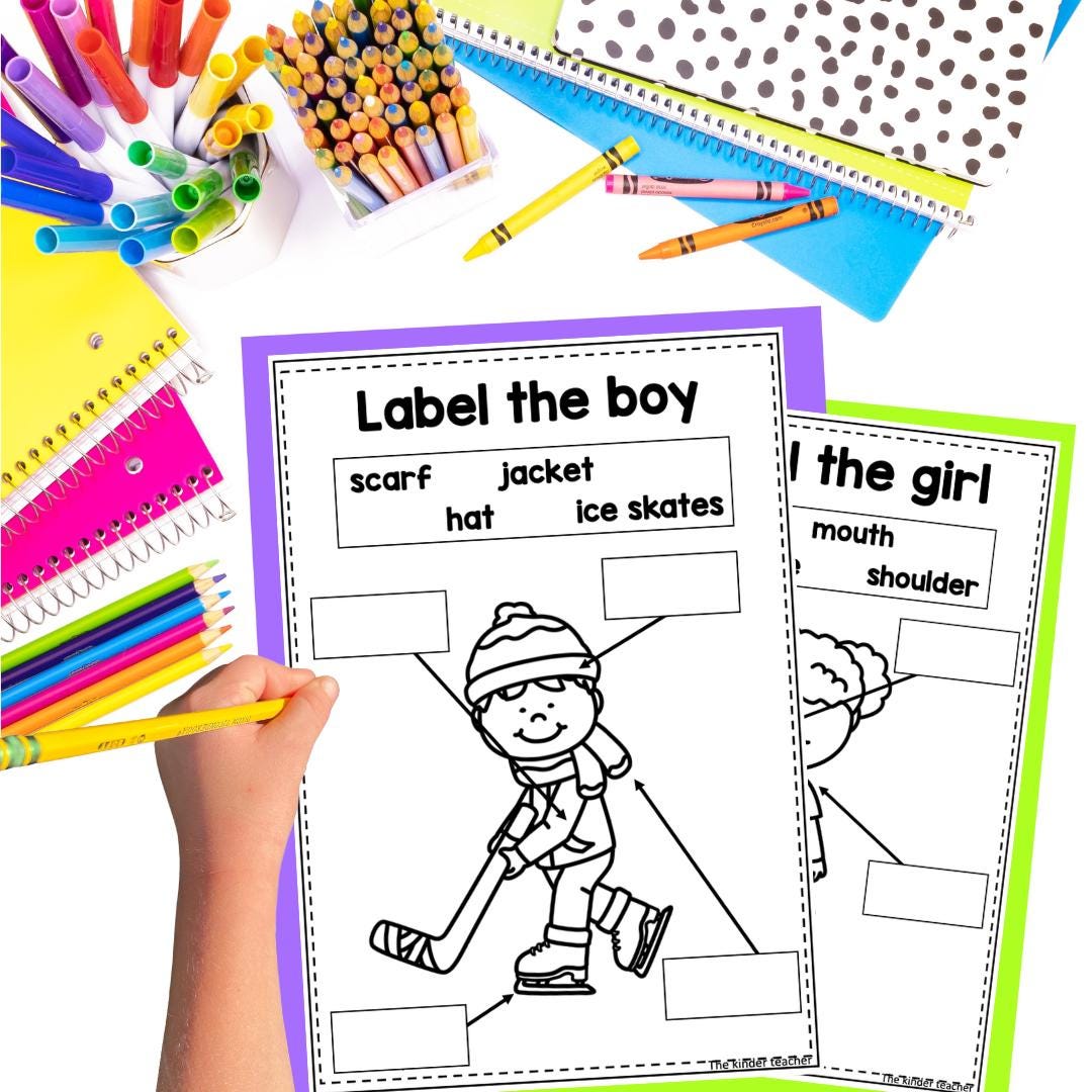 Writing labels booklet for Pre-K, Kindergarten Writing - How to Label