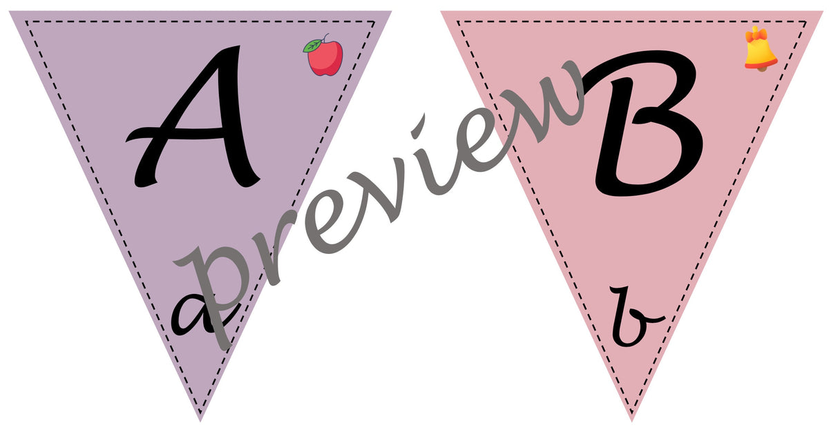Classroom Alphabet Bunting, Letters & Clipart (Digital Download)