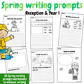 Spring writing prompts - Reception & Nursery Printable Activity Booklet - Preschool Literacy Writing