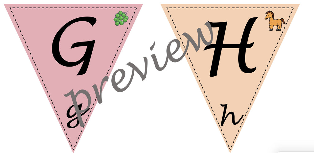 Classroom Alphabet Bunting, Letters & Clipart (Digital Download)