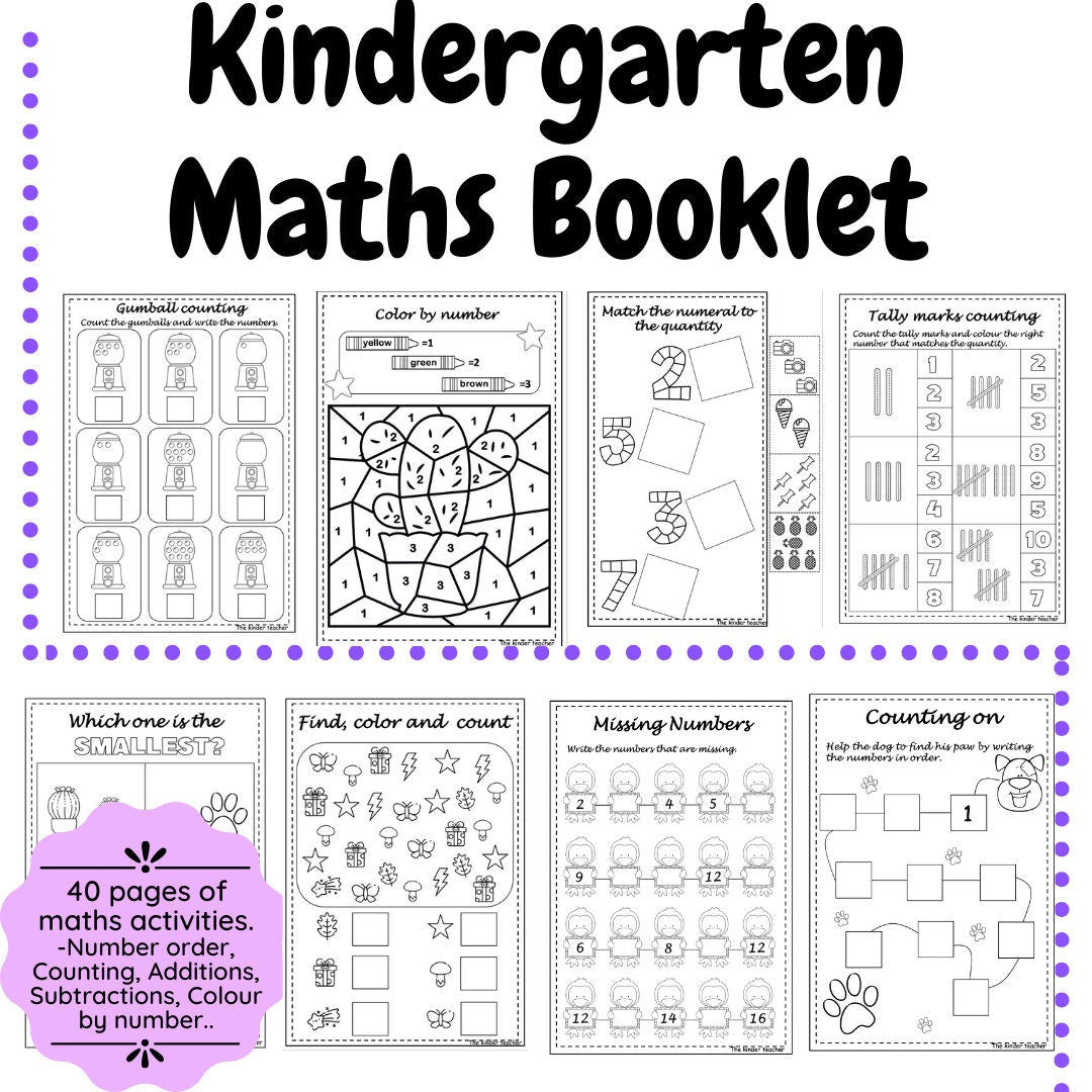 Kindergarten maths booklet