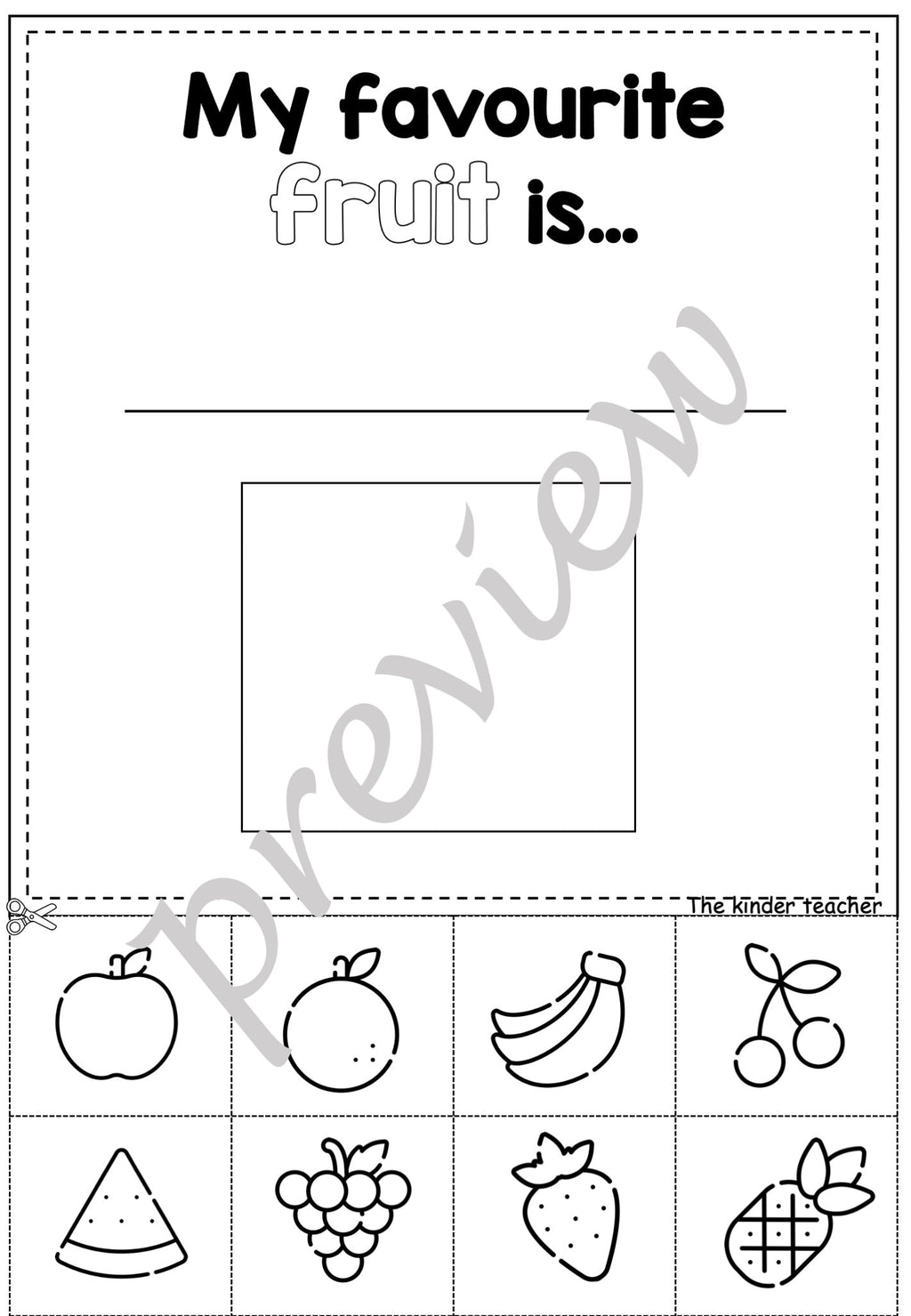 All about me booklet - Kindergarten