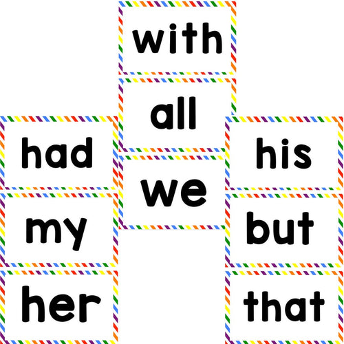 50 High frequency words flashcards