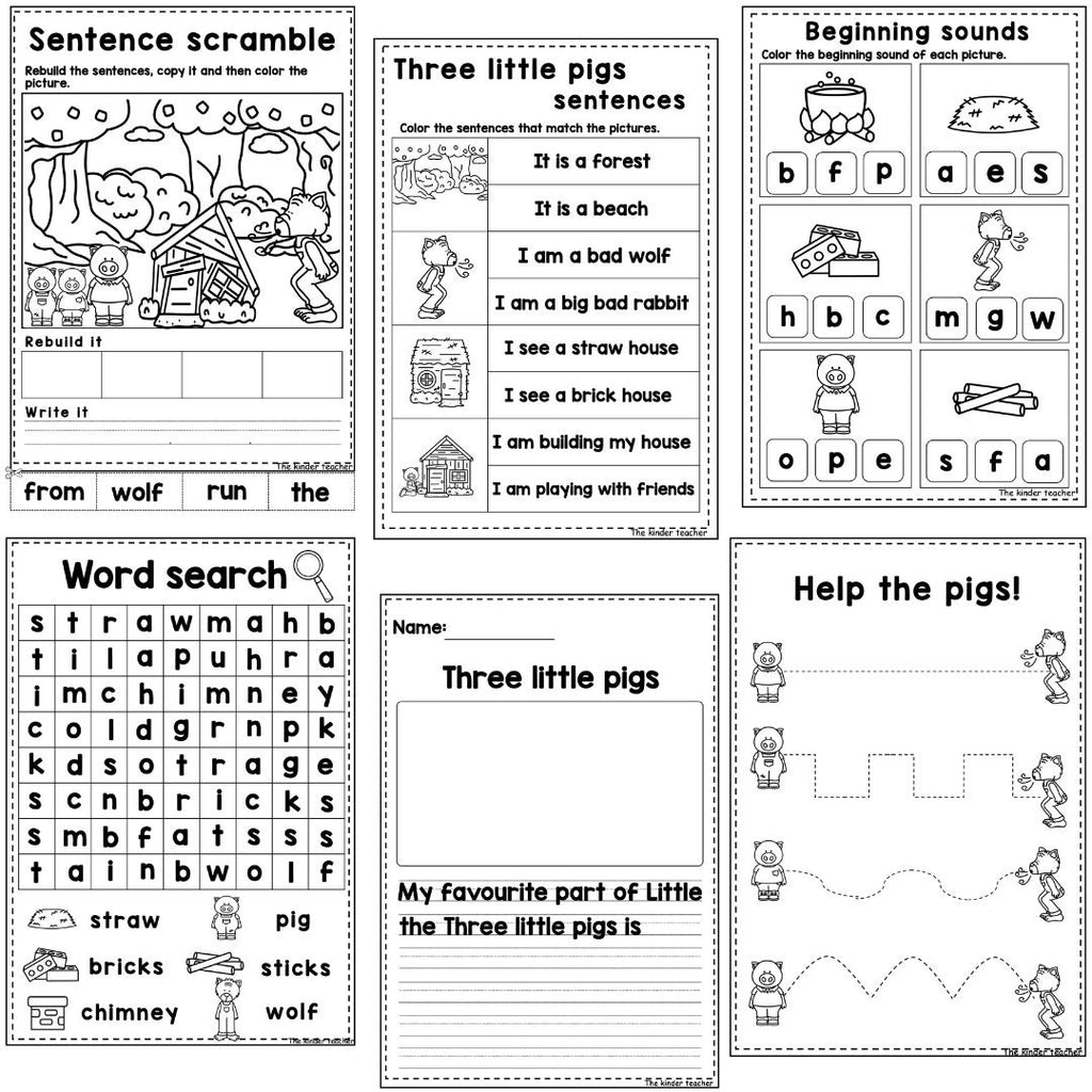 Three Little Pigs - Literacy activity booklet