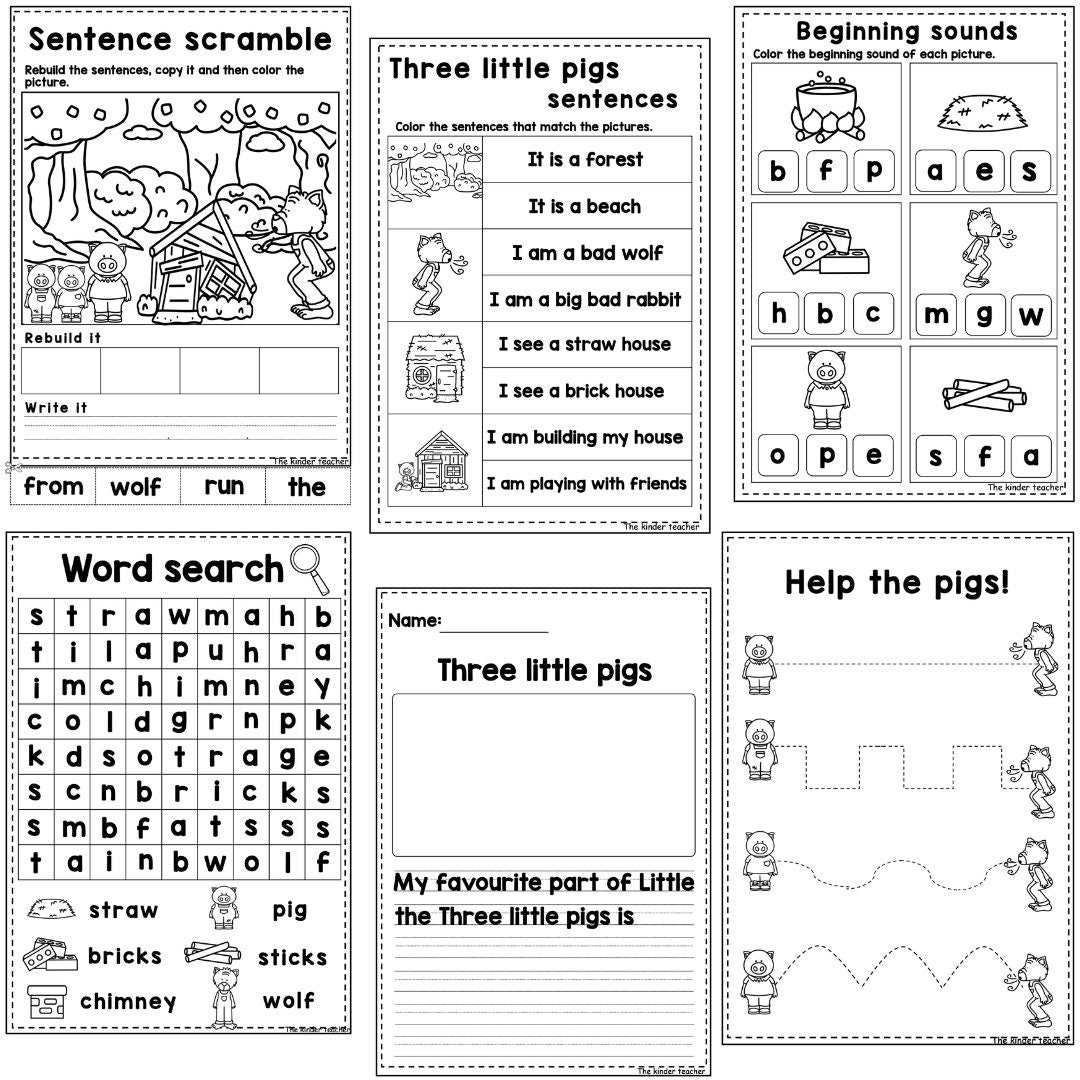 Three Little Pigs - Literacy activity booklet