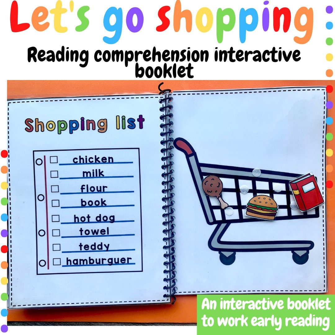 Reading comprehension interactive booklet - Let's go shopping - Early reading