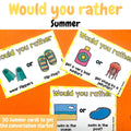 Would you rather question cards - SUMMER