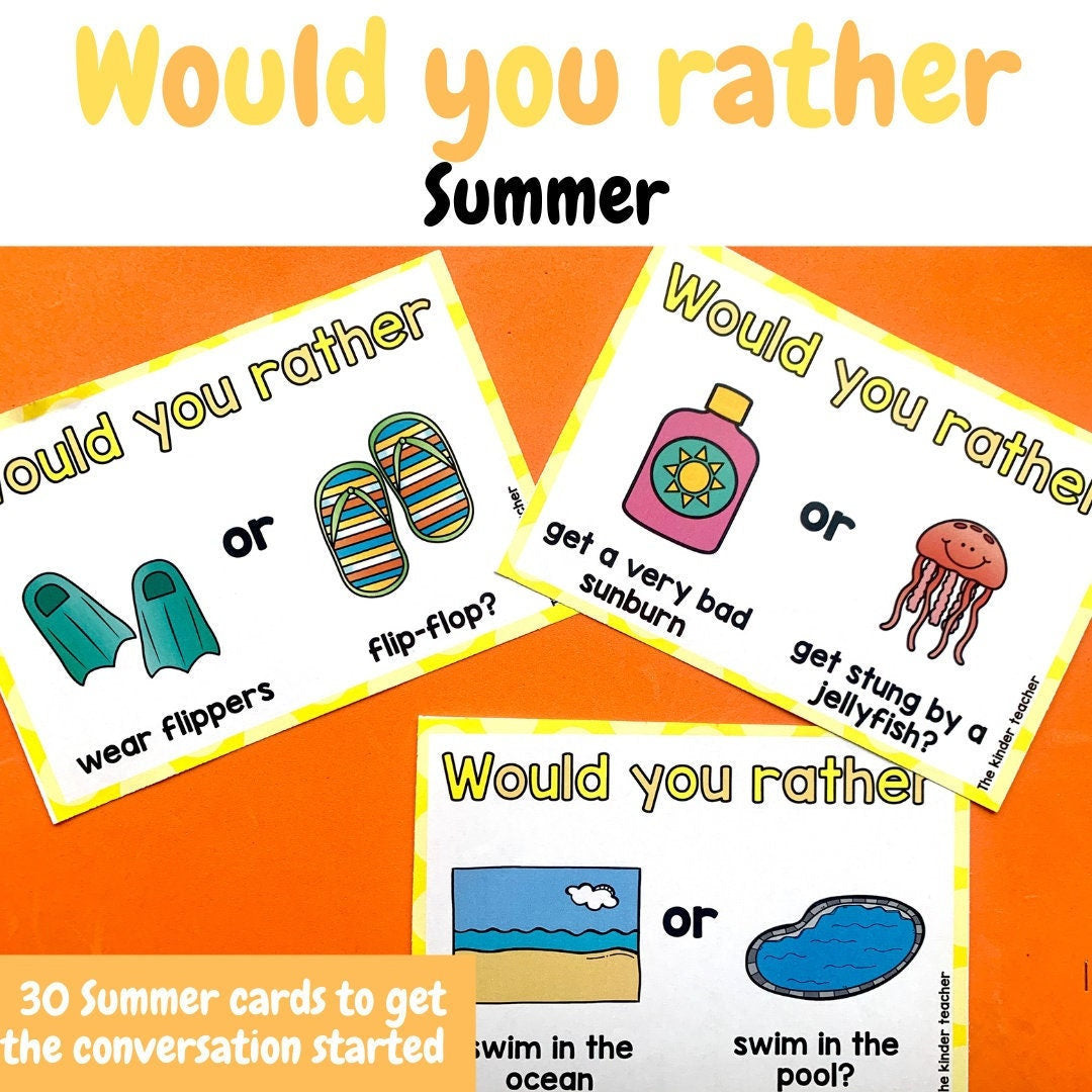 Would you rather question cards - SUMMER
