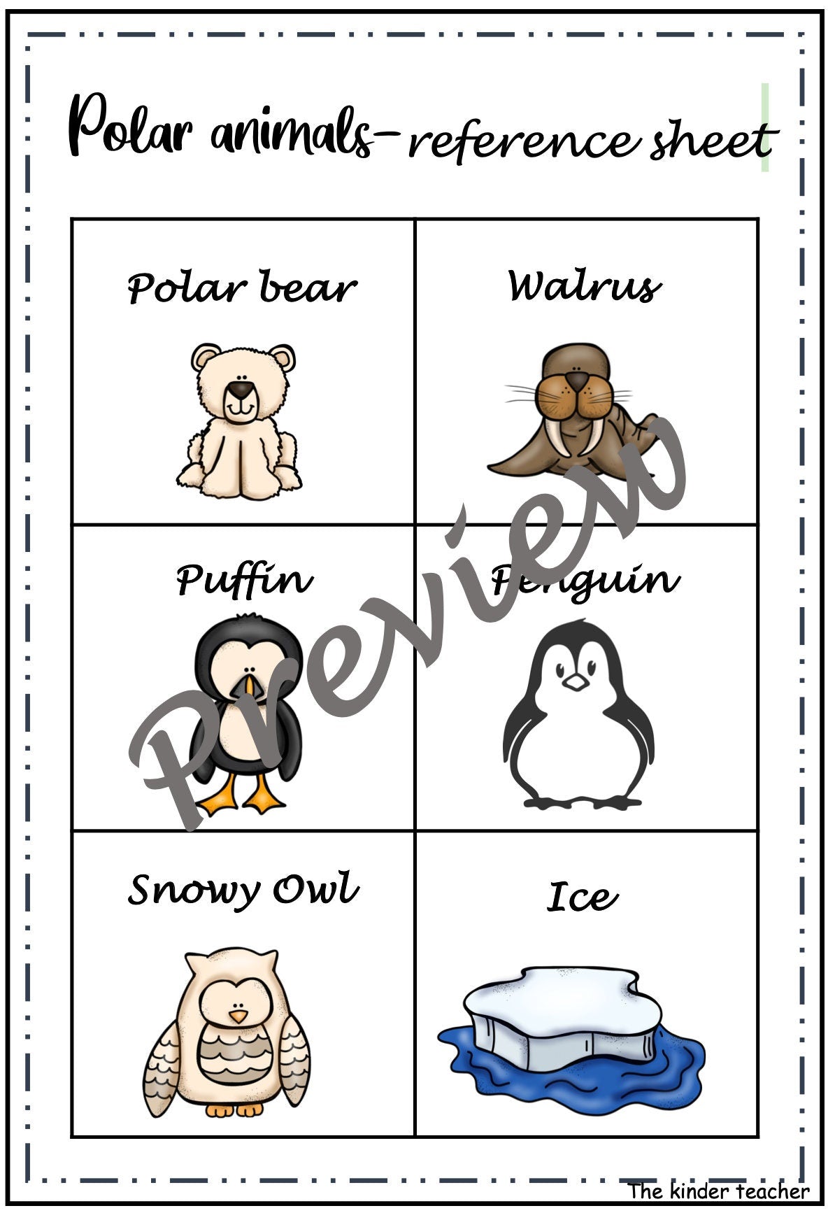 Polar animals - Early writing