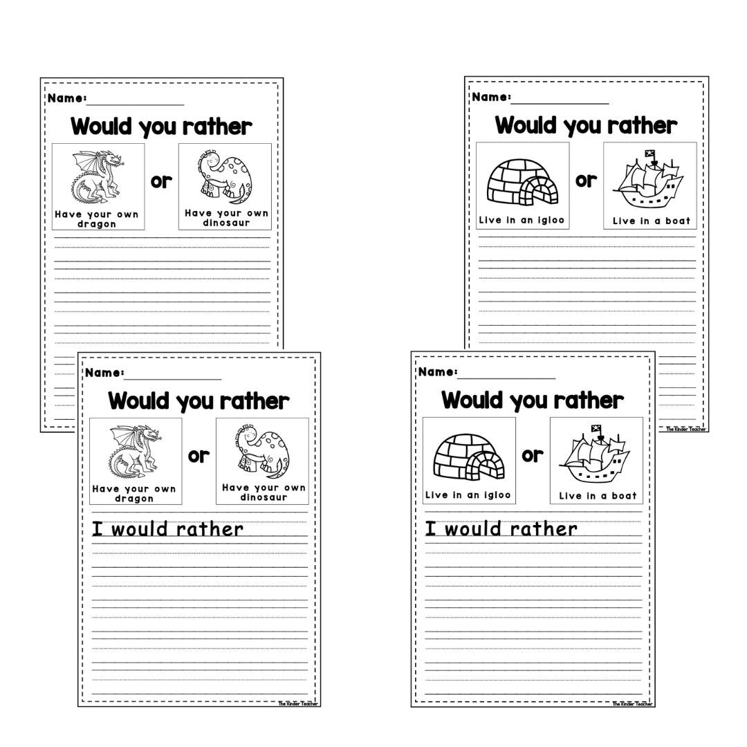 Would you rather booklet  - Early writing