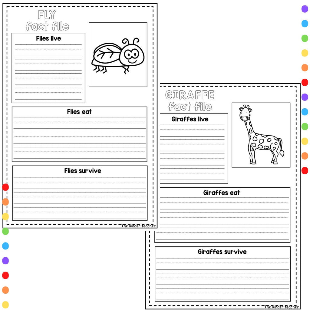 Animals fact files - Early writing - Reception and Nursery