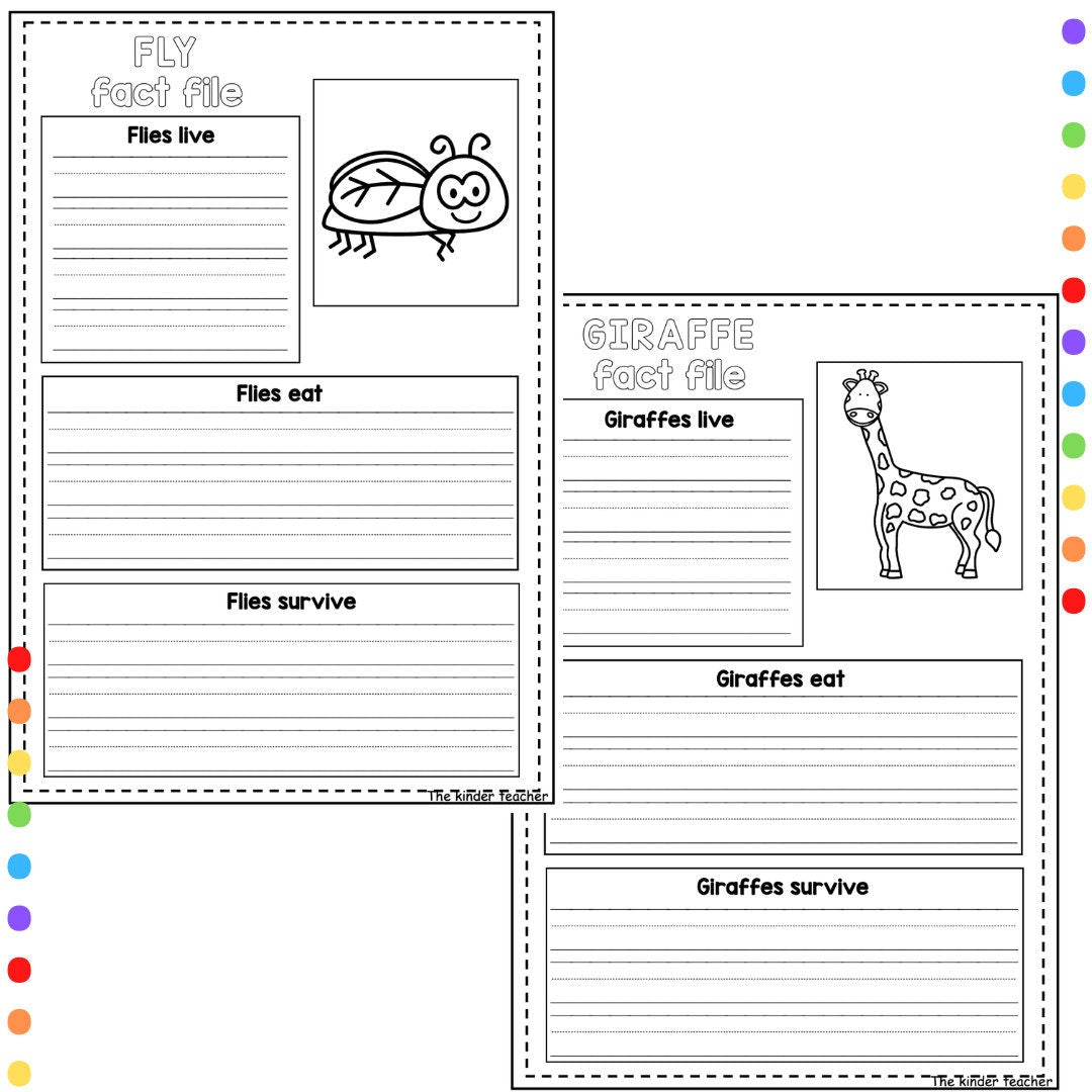 Animals fact files - Early writing - Reception and Nursery