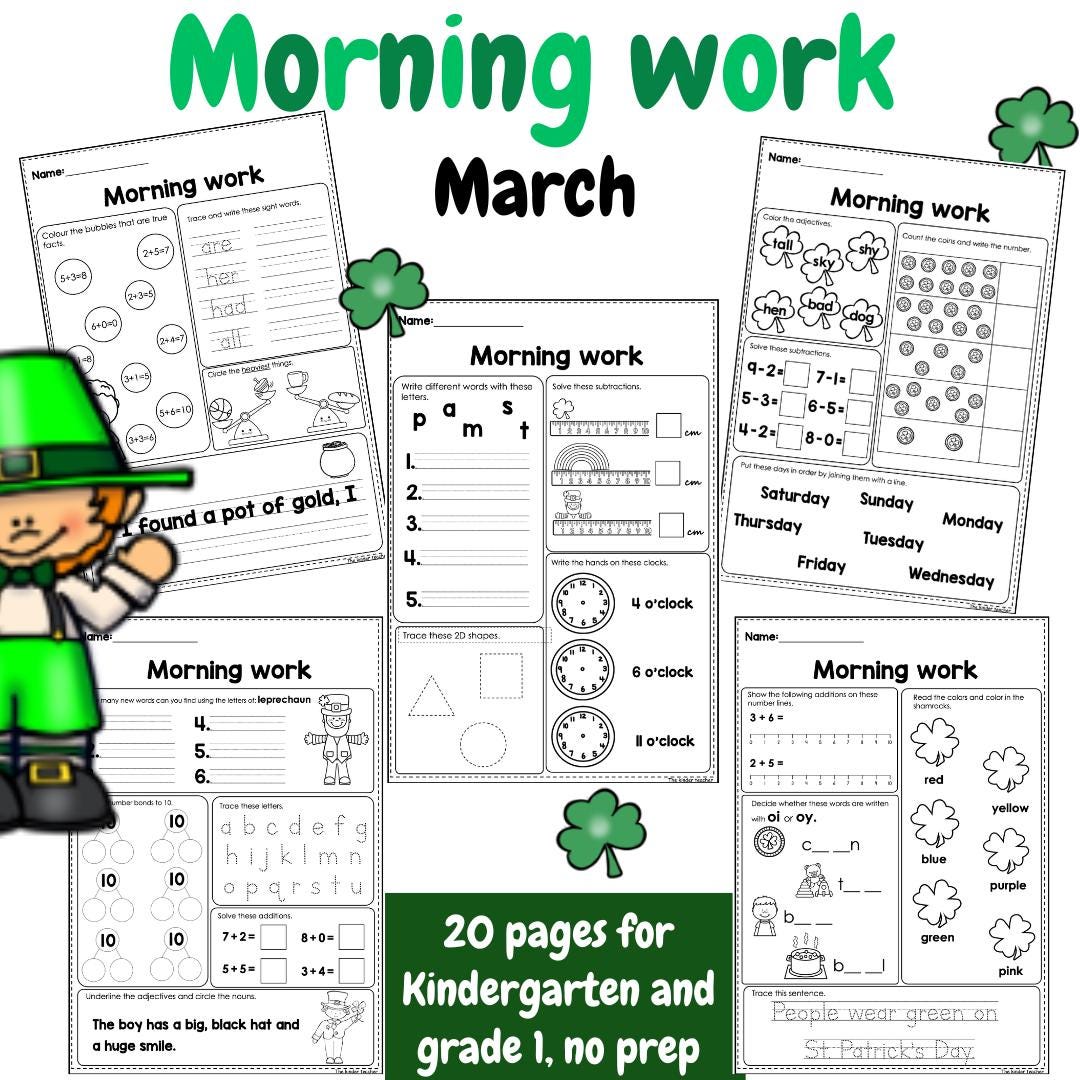 March Morning Work - Reception and Year 1
