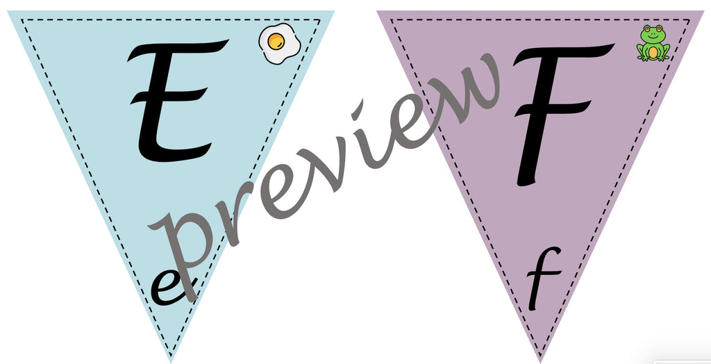 Classroom Alphabet Bunting, Letters & Clipart (Digital Download)