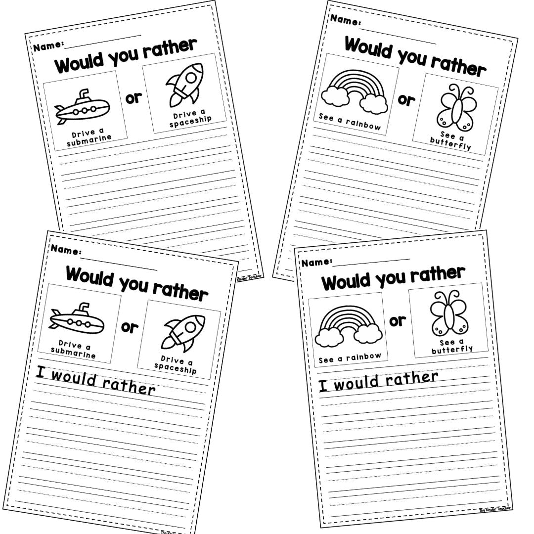 Would you rather - Writing prompts Early Years