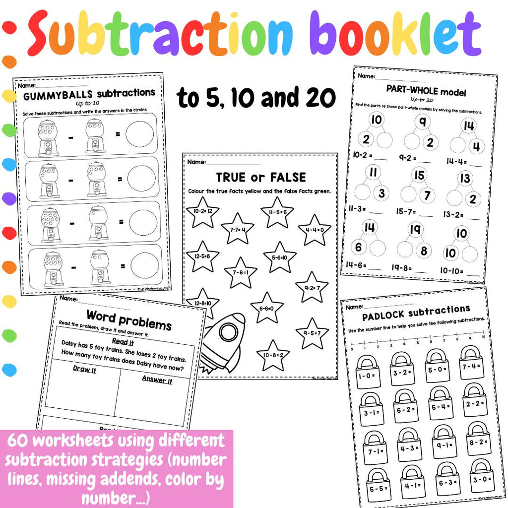 Subtraction booklet - Reception and Year 1