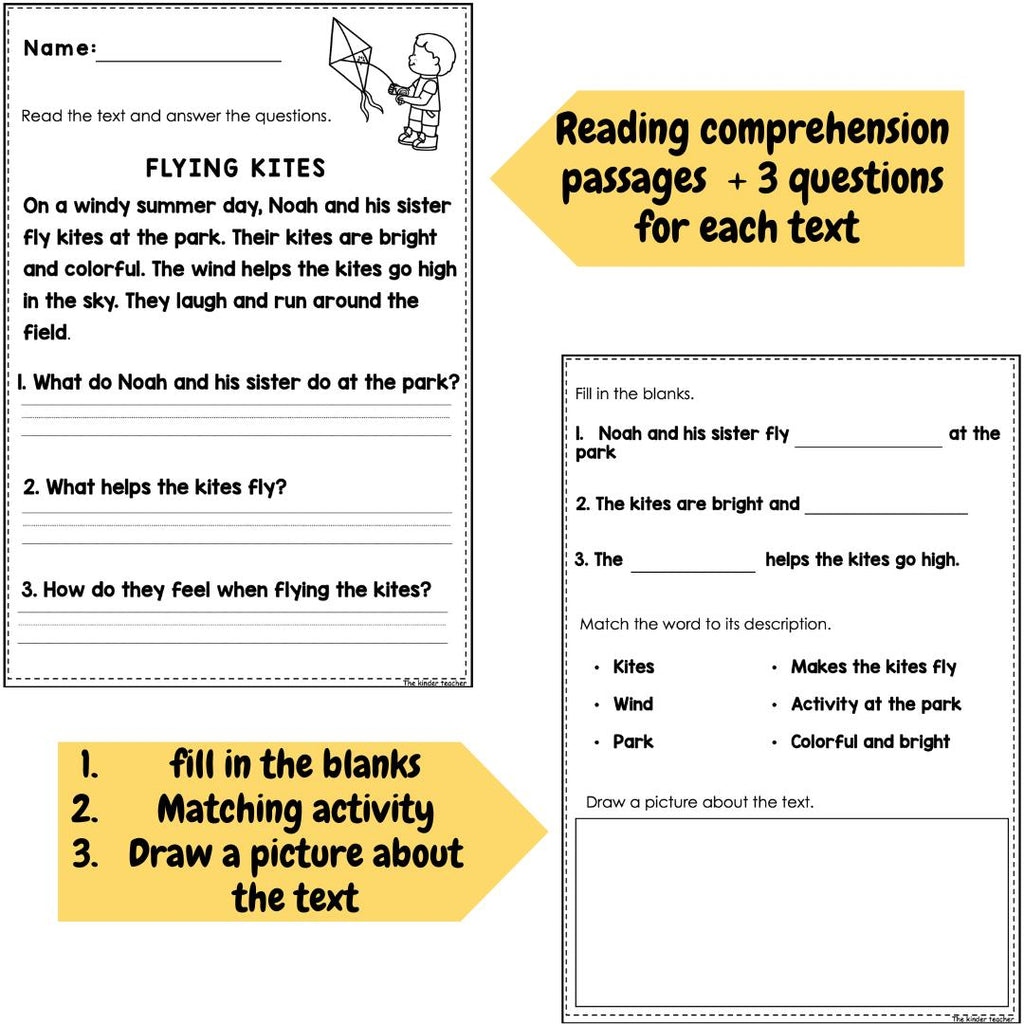 Seasonal reading comprehension BUNDLE passages for Year 1 and Reception