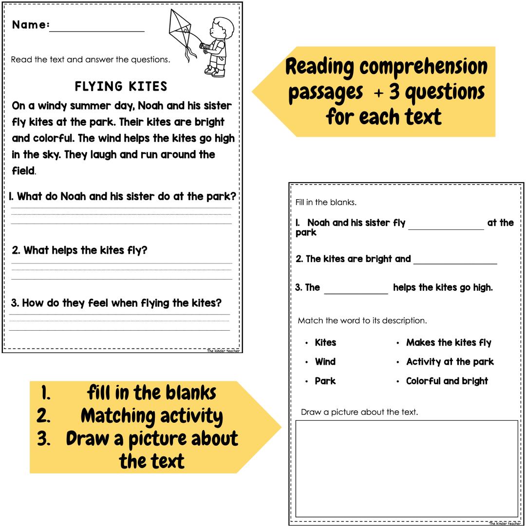 Seasonal reading comprehension BUNDLE passages for Year 1 and Reception
