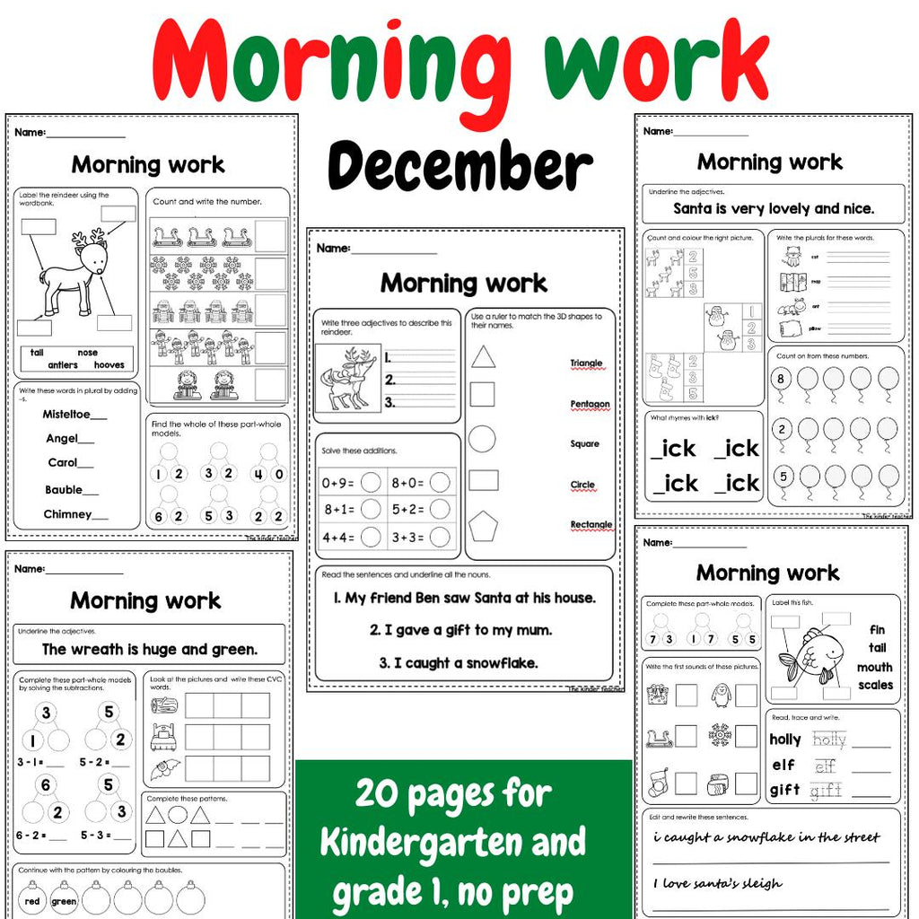 December Morning Work for Reception and Year 1