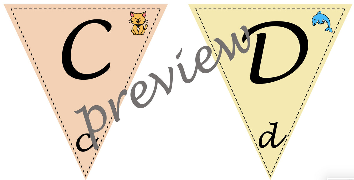 Classroom Alphabet Bunting, Letters & Clipart (Digital Download)