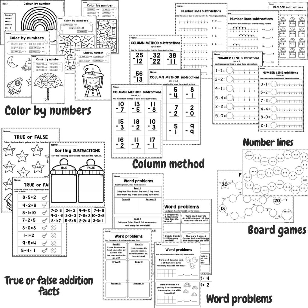 Subtraction booklet - Reception and Year 1