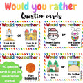 Would you rather questions! 40 cards - Kindergarten, First grade