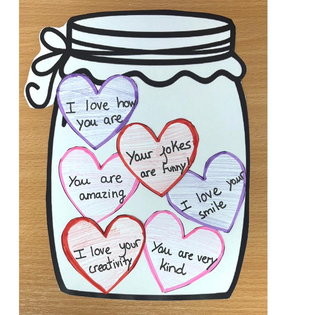 Valentine's Day craft - Compliments jar