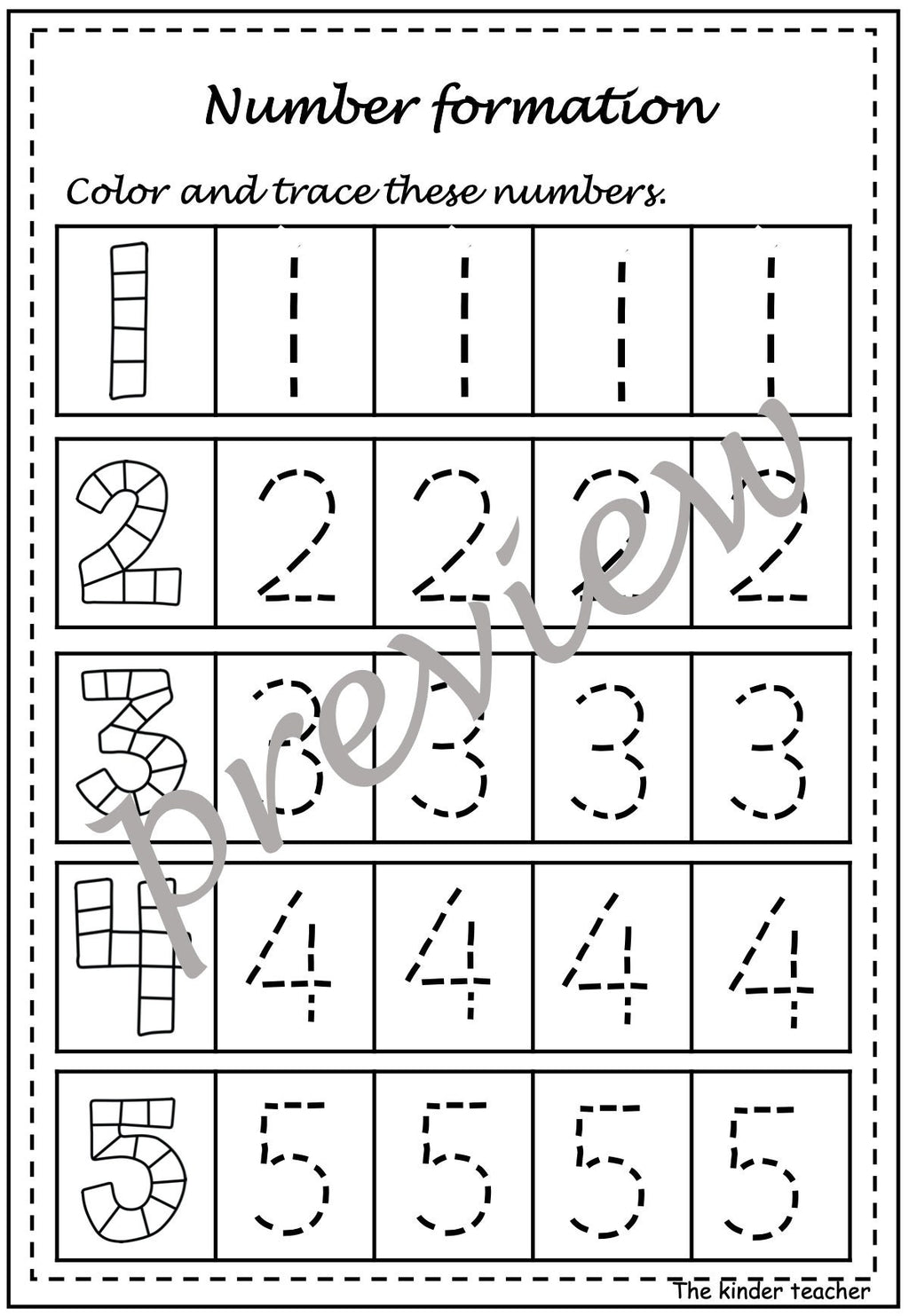 Kindergarten maths booklet